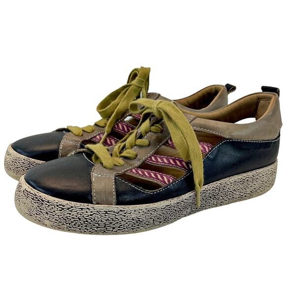 L'Artiste Spring Step Leather Lace-Up Comfort Sneaker Porscha BM 37 6.5-7 - Picture 1 of 8